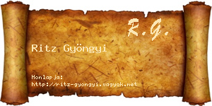 Ritz Gyöngyi névjegykártya